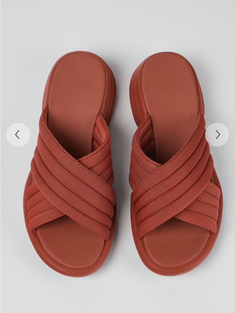 Camper Women's Spiro Crisscross Slide Sandals Rust Red Orthopedic Size 10/10.5